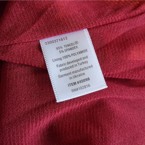 Garnet Hill Red Patterned sleeveless Maxi Dress S Tencel Bohemian Casual Cottage - Picture 7 of 7